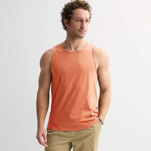 Camiseta sin mangas 100% algodón para hombre, camiseta personalizada para gimnasio - Product Image 2