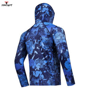 Sudadera con capucha de pesca con sublimación de logotipo al por mayor ropa transpirable de secado rápido sudadera de pesca ligera de manga larga para hombre - Product Image 5