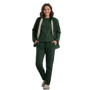 Conjunto de 2 Piezas para Mujer, Chaqueta Vaquera con Cinturón y Bolsillos en el Pecho, Cierre de Botones, Pantalones Anchos, Conjunto Casual de Mezclilla para Streetwear - Product Image 3