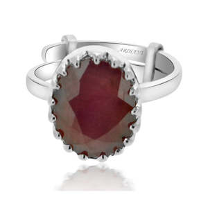 NOVAMART Fine Certified 3.25-12.25 Ratti Ruby (Manik) Astrological Gemstone <b>Ring</b> Natural 925 Silver <b>Crown</b> Setting Fine Jewelry W - Product Image 1