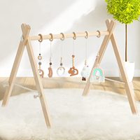 Cadre de jeu en bois pour bébé, rotin naturel, 16 pièces, jouet suspendu, bon marché