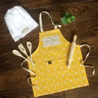 Bavoir chef personnalisé logo coton pour le restaurant toile cirée toile cirée tablier en toile pour femmes avec logo personnalisé