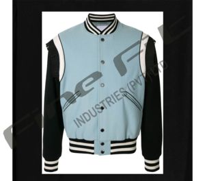 เสื้อแจ็คเก็ตวาร์ซิตี้ปักลายตามสั่งสำหรับผู้ชาย แบบติดกระดุมด้านหน้า สำหรับฤดูใบไม้ร่วง ผ้าควิลท์มาตรฐาน ทำจากขนสัตว์/วิสโคส โพลีเอสเตอร์ เป็นมิตรกับสิ่งแวดล้อม - Product Image 4