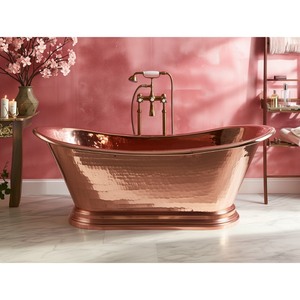 Handcrafted copper <b>bathtub</b> offers timeless elegance, natural warmth, antimicrobial benefits, durability, luxurious patina - Product Image 1