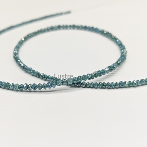 Cuentas Redondas Facetadas de Diamante Azul, Piedras Preciosas para la Fabricación de Joyas, Cuentas Sueltas, Hilo de 15 Pulgadas, 1.8-2.4 mm, 13 Quilates, Diamante Azul - Product Image 1