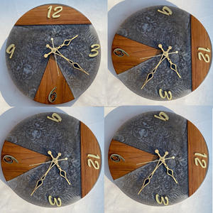 Horloge murale en bois au design unique Horloge murale ronde en bois à quartz sans tic-tac de 12 pouces par RF Crafts - Product Image 6