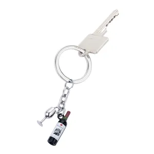 Portachiavi Personalizzato a Forma di Bottiglia di Vino Bordeaux, Gadget Promozionale con Moschettone - Product Image 3