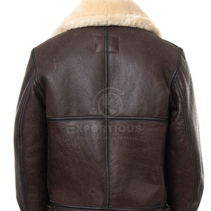 Veste en cuir et fourrure pour homme respirante à prix raisonnable, utilisation en extérieur, logo frontal personnalisable, veste en cuir et fourrure - Product Image 4