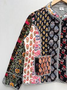 เสื้อโค้ทผ้าปะต่อสำหรับผู้หญิงสไตล์โบฮีเมียนเสื้อโค้ทลำลองแบบปะต่อสำหรับผู้หญิงอินเดียใส่ได้ทุกฤดู - Product Image 6