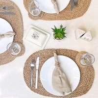 Meilleur Set de Table Classique en Jute et Coton Tressé Écologique pour Décoration de Table de Salle à Manger, Mariages, Réunions de Famille, Fêtes, Nouvel An