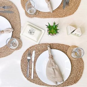 Best Theme Woven Jute Cotton Braided <b>Placemat</b> for <b>Dining</b> <b>Table</b> Decor Wedding Family Gatherings Parties Christmas New Year & More - Product Image 3