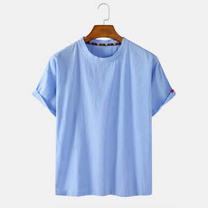 เสื้อยืดผู้ชายผ้าฝ้าย100% คอกลมแขนสั้นแบบครึ่งแขนเสื้อผ้าคอตตอนออกแบบได้ตามที่ต้องการ - Product Image 1