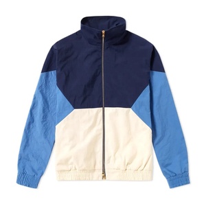 Veste coupe-vent Streetwear de haute qualité pour hommes Manteau respirant à fermeture éclair coupe-vent avec logo personnalisé et bloc de couleurs - Product Image 1