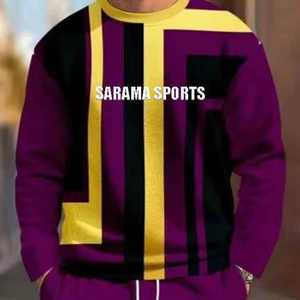 Ensemble de survêtement décontracté pour homme avec logo personnalisé, sweat-shirt à col rond, ensemble de survêtement de jogging en gros, 2 pièces - Product Image 6