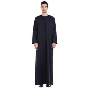 Batas de Color sólido Casual Dubai Arabia Saudita Hombres Jubba Thobe con capucha Thobes Hombres Elegante Out Wear Thobe Robe - Product Image 5