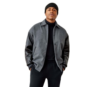 Casual Leather Jacket Men Custom Logo Designer Wholesale Blank Pure Plus Size Men's Jackets - Product Image 1