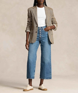 Nouveau jean bleu à jambes larges 100% coton biologique Jeans pour femmes Design personnalisé Nouveau design Mode Denim Cargo Pantalons pour femmes OEM - Product Image 2