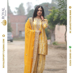 <b>Presenting</b> New Ready-made Collection With Pure Chinnon Silk and Heavy Embroidery Work Top-Patiala and Dupatta Set - Product Image 2