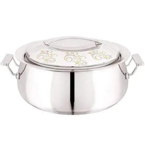 Marmite chauffante en acier inoxydable argenté au design antique Vaisselle de service de casserole pour la maison et les hôtels - Product Image 5