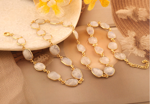 ขายส่งเครื่องประดับแฟชั่นสร้อยคอมูนสโตนไฟสีน้ำเงินธรรมชาติทำด้วยมือสร้อยคอยาว18K เครื่องประดับชุบทอง18K - Product Image 3