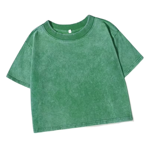 เสื้อยืดคอกลมทรงพอดีตัว แขนสั้น สไตล์ลำลอง สำหรับผู้หญิง คุณภาพสูง MOQ ต่ำ ล้างสีแบบ Acid wash เหมาะสำหรับฤดูใบไม้ผลิและฤดูร้อน - Product Image 1