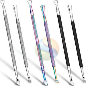 Empujador de Cutículas Profesional de Acero Inoxidable y Herramienta de Corte de Precisión, Removedor de Cutículas de Acero Inoxidable de Grado Profesional Premium - Product Image 1