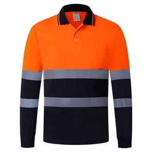 Chemise de travail de sécurité haute visibilité en polyester réfléchissant à manches longues Vêtements de travail de construction pour hommes Séchage rapide évacuation de l'humidité Logo personnalisé - Product Image 6