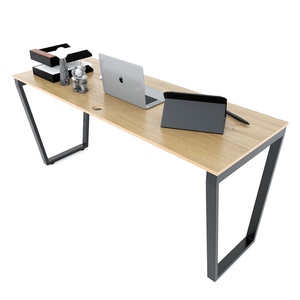 Escritorio para Computadora HBTC046 de 160x60cm con Revestimiento de Melamina y Patas de Hierro Trapezoidales, Material de Madera Contrachapada - Product Image 1