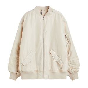 เสื้อแจ็กเก็ตบอมเบอร์ผ้าซาตินสำหรับใส่ลำลองมีซิปกันน้ำกันลมออกแบบได้ตามต้องการมีซิมพิมพ์ลายแบบยาว - Product Image 1