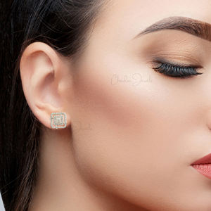 Pendientes de Diamantes en Forma Cuadrada de 1.3 Quilates, Oro Blanco Sólido de 18K, Joyería Fina, Regalo de Boda y Aniversario, Listos para Enviar - Product Image 4