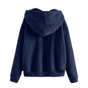 Sudadera con Capucha de Sherpa para Hombre, Manga Larga, con Cierre, Forro Polar de Crochet, Estilo Invernal Personalizado, con Bolsillo Tipo Canguro, 100% Felpa - Product Image 2