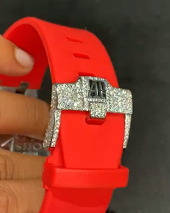 Montre-bracelet unisexe de luxe, mode, bling, diamant moissanite, hip-hop, entièrement sertie de quartz, cadran en verre, argent, or, or blanc - Product Image 3