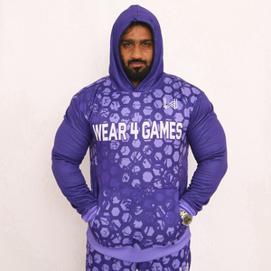 Vente en gros de survêtements pullover avec logo personnalisé pour hommes 100% Ensemble de survêtements sublimés en polyester avec col à capuche pour hommes - Product Image 4