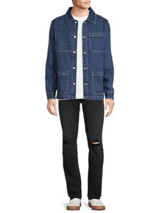 Chaqueta de mezclilla Premium para hombre de estilo callejero con logotipos bordados personalizados de tela de lona duradera y patrón de camuflaje - Product Image 6