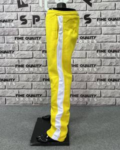 OEM High Quality Elastic Waist Sweatpants Yellow Trousers <b>White</b> Side <b>Panel</b> Casual Straight Breathable Fashion Drawstring - Product Image 4