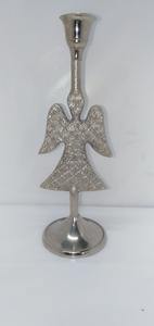 Bougeoir moderne en aluminium fini argent Bougeoir de nouvelle forme pour la maison, l'hôtel et la décoration de table - Product Image 4