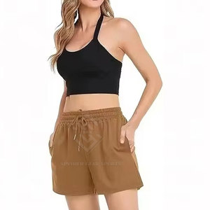 Shorts para Mujer al por Mayor de Fábrica, Shorts Cortos de Cintura Alta, Transpirables, Color Personalizado, Tela Ligera, Uso Diario Informal - Product Image 3