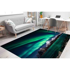 Alfombra Estampada Aurora - Diseño de Aurora Boreal para Decoración del Hogar, Alfombra Delgada No Tejida - Product Image 2