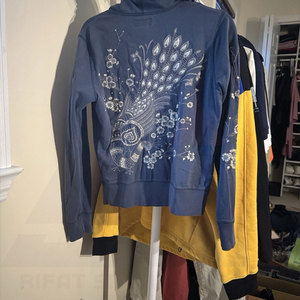 Ropa Deportiva Ecológica Transpirable de Forro Polar con Capucha Bordada en Azul Estilo Cottagecore para Mujer, Impresión Personalizada, Gruesa y Cálida para Invierno - Product Image 5