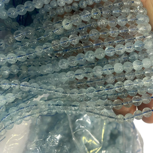 ลูกปัดอะความารีนขนาด 6 มม. แบบเรียบ - Product Image 1