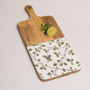 Tabla de cortar de resina impresa con mango de madera y esmalte para cortar artículos de queso, tabla de cortar de cocina - Product Image 5