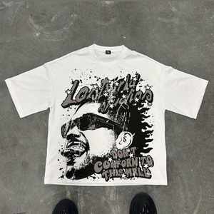 High-Quality Custom Heavyweight 100% Cotton Streetwear Casual Short Sleeve <b>Men</b> O-Neck Collar 300Gsm Eco-Friendly T-Shirt - Product Image 3