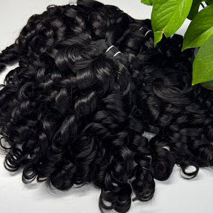 Lots de Cheveux Humains Naturels Bruts Bouclés et Volumineux de Haute Qualité du Cambodge, Noir Naturel, pour Salons de Coiffure - Product Image 1