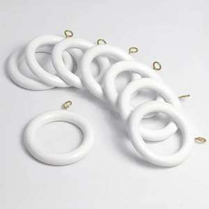 Anillo de cortina de madera con acabado Natural, anillo de cortina de madera redondo clásico para cortinas, barra de poste, accesorios de decoración de ventanas - Product Image 2