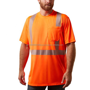 T-shirts de sécurité haute visibilité OEM neufs, impression de logo personnalisée, t-shirts de sécurité pour hommes, vêtements de travail réfléchissants pour hommes - Product Image 1