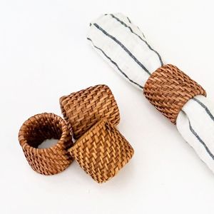 Vente en gros pas cher Anneau de serviette en rotin pour décoration de table avec strass et bling Anneau à boucle pour serviette de table - Product Image 4