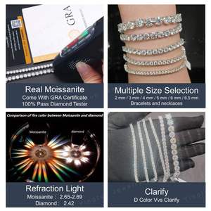 Cadena y Pulsera de Moissanita VVS con Corte Hielo de Plata 925 con Certificación GRA, Estilo Hiphop, Cadena de Eslabones Cubanos - Product Image 3