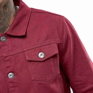 High Quality <b>Man</b> Jeans <b>Jackets</b> Cotton Made Street Wear Maroon Color Jeans <b>Denim</b> <b>Jackets</b> <b>for</b> Adult <b>Men's</b> - Product Image 5