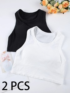 1/2ชิ้นเสื้อแขนกุดเอวลอยสำหรับผู้หญิงสปอร์ตชุดชั้นในยางยืดด้านหลังสวยพร้อมแผ่นยางยืดยกทรงสตรีสไตล์เกาหลี - Product Image 5