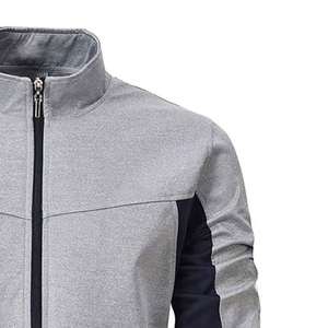Survêtements personnalisés avec logo pour hommes, veste zippée patchwork colorée et pantalon de jogging, ensembles 2 pièces, coupe ajustée, survêtements de sport pour la salle de sport - Product Image 3